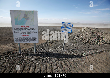 Site de construction du barrage hydroélectrique de Kárahnjúkar, projet, Islande Banque D'Images