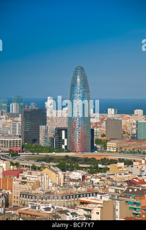 Espagne, Barcelone, Torre Agbar (Tour Agbar) Banque D'Images