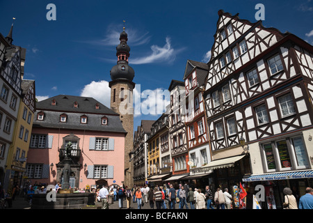 Allemagne, Rhénanie-Palatinat, Mosel River Valley, Cochem, rues de la Vieille Ville Banque D'Images