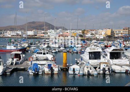 Port de Corralejo, Fuerteventura, Îles Canaries, Espagne Banque D'Images