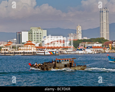 La Malaisie, Penang, (Pulau Pinang), Georgetown, ville & Victoria Memorial Clock Tower Banque D'Images