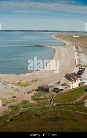 Dinas Dinlle matin d'été beach sur la côte nord de la péninsule de Lleyn Wales UK Banque D'Images