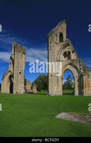 Ruines de l'Abbaye de Glastonbury, Somerset, England, UK Banque D'Images