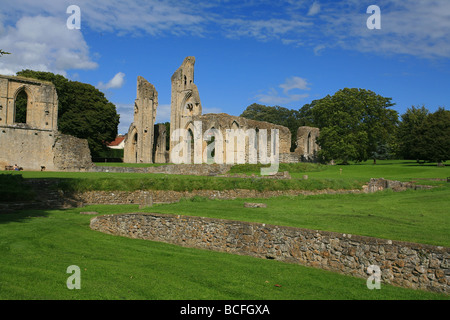 Ruines de l'Abbaye de Glastonbury, Somerset, England, UK Banque D'Images