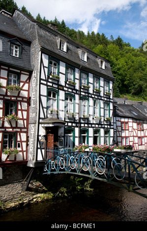 Monschau Nordeifel Allemand Allemagne maison romantique Banque D'Images