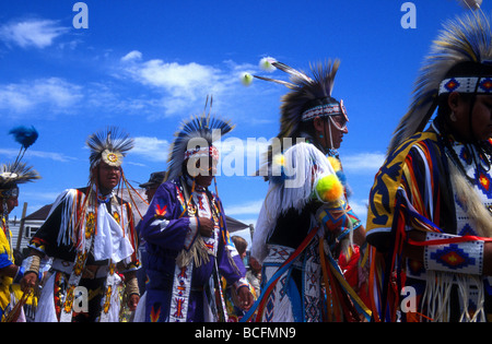 Les Indiens à un pow-wow sur la réserve de Pine Ridge dans le Dakota du Sud USA Banque D'Images