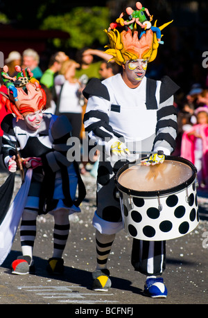 Montevideo Uruguay Février 2009 personnes costumés à l'exercice annuel de carnaval Banque D'Images