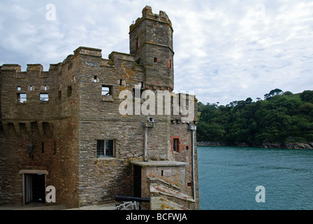 Dartmouth château surplombant la rivière Dart, Dartmouth, Devon, UK Banque D'Images