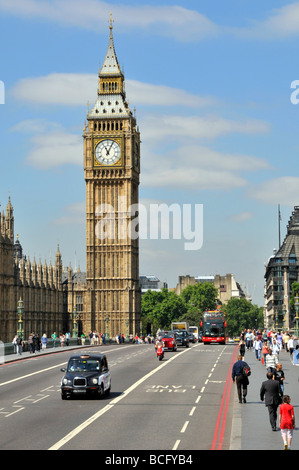 Big Ben et Westminster Bridge Banque D'Images