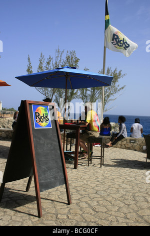 Célèbre Rick's Cafe à Negril, Jamaïque Banque D'Images