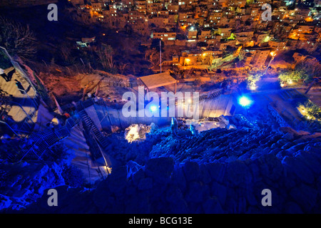 Jérusalem, Israël. Le site archéologique de la "ville de David" et le quartier arabe de Silwan Banque D'Images