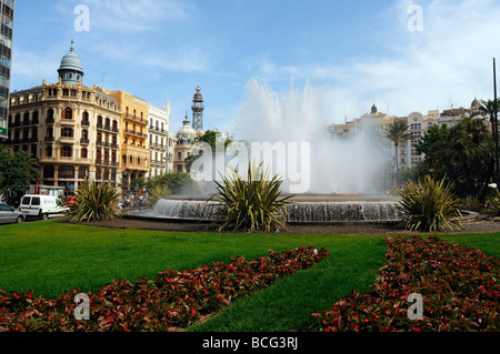 Plaza del Ayuntamento place principale dans le centre de la ville Valence Espagne Banque D'Images