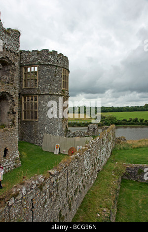 Château de Carew dans l'ouest du pays de Galles Pembrokeshire Banque D'Images