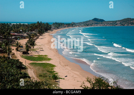 Une vue typique d'une plage des Caraïbes. Banque D'Images