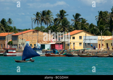 Vue sur la rivière de Cureau Camocim Ceara Brésil Banque D'Images