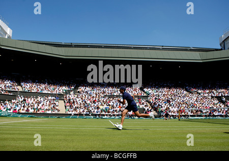 Vue panoramique de la Cour du Centre au tournoi de Wimbledon 2009 Banque D'Images