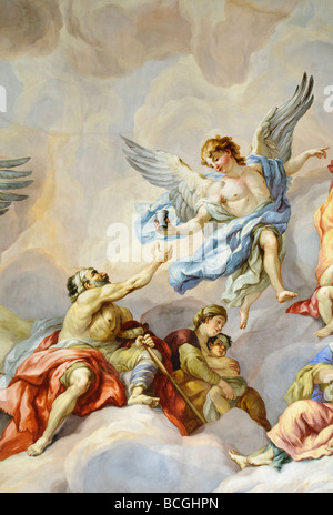 Karlskirche Fresco Detail Vienne Autriche // Karlskirche in Vienna, Austria Banque D'Images