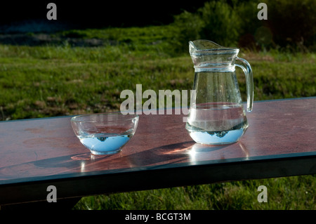 Verseuse et bol d'eau Banque D'Images