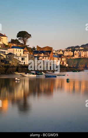 Polruan bateaux sur le fleuve fowey Cornwall Banque D'Images