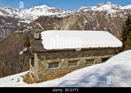 Italie Aoste Chamois Banque D'Images