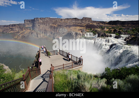 Les Shoshone Falls à partir de la plate-forme d'observation à Shoshone Falls Park Snake River Canyon Twin Falls Idaho Banque D'Images