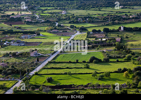 Les terres agricoles et les champs au Castell de Capdepera Mallorca Espagne Banque D'Images