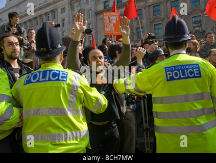 Protestation du G20 à Londres le 1er avril 2009 Banque D'Images