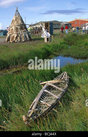 Eskimo Alaska Native Camp culturel Kotzebue NOUS AK Banque D'Images