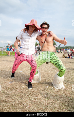 Pantalons fantaisie au festival de Glastonbury 2009 Banque D'Images