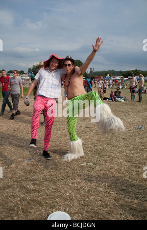 Pantalons fantaisie au festival de Glastonbury 2009 Banque D'Images