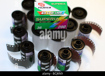 Rouleaux de film couleur Fuji 35mm Banque D'Images