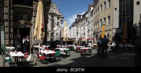 La Saxe Leipzig oldtown restaurant en plein air en Allemagne le 09 mai Banque D'Images