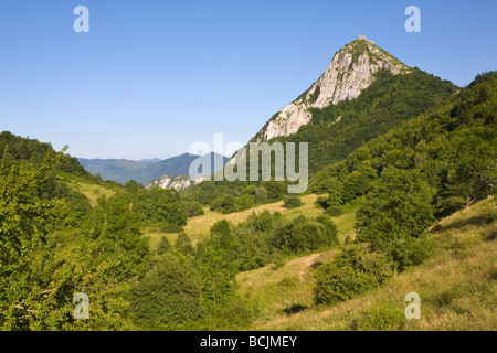 Montsegur, Languedoc-Midi-Pyrénées, l'Ariège, France Banque D'Images