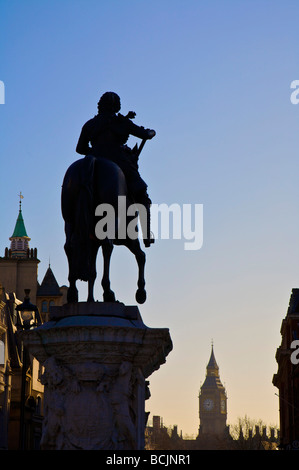 Charles 1 Statue Trafalgar Square, Londres, Angleterre Banque D'Images