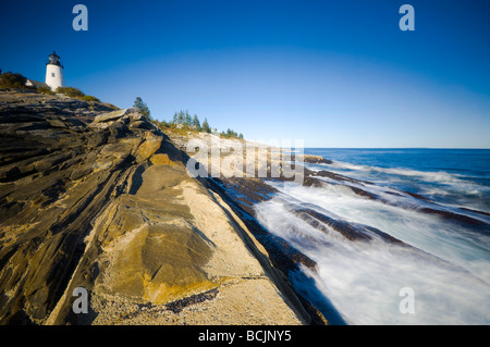 USA (Maine), Pemaquid Point Lighthouse Banque D'Images