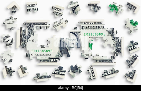 Puzzle de billets de banque Banque D'Images