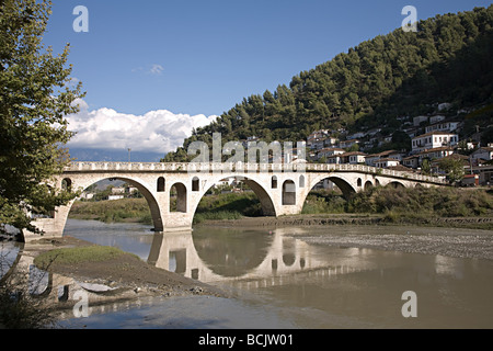 Vieux pont de pierre dans la région de Berat Banque D'Images
