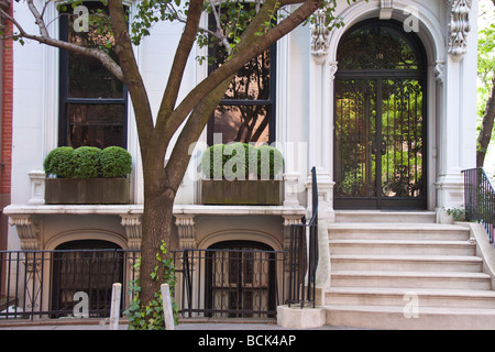 Entrées élégant quartier résidentiel à Brooklyn Heights, New York Banque D'Images