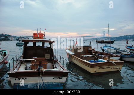 Vue depuis la villa le restaurant le Bosphore, Istanbul, Turquie Banque D'Images