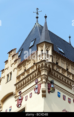 Maisons magnifiquement rénové dans la vieille ville de Prague Banque D'Images