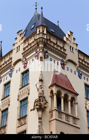 Maisons magnifiquement rénové dans la vieille ville de Prague Banque D'Images