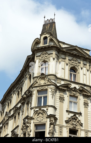 Maisons magnifiquement rénové dans la vieille ville de Prague Banque D'Images