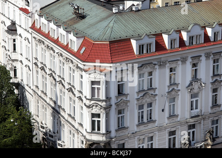 Maisons magnifiquement rénové dans la vieille ville de Prague Banque D'Images