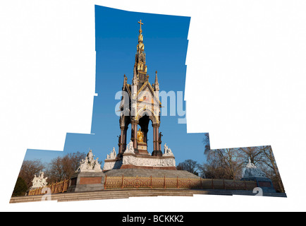 L'Albert Memorial conçu par Sir George Gilbert Scott Zuerst à Kensington Gardens Kensington Gore Londres Banque D'Images