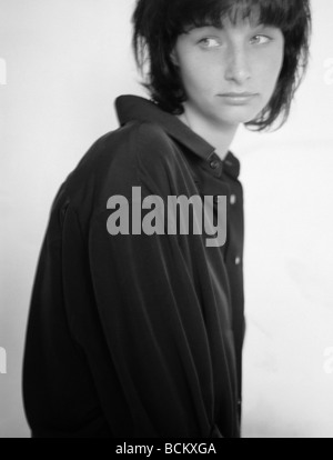 Woman, portrait, b&w Banque D'Images