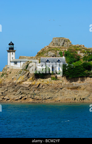 L'île Louët dans la baie de Morlaix, France Banque D'Images