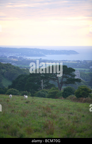 Vue paysage de Locronan. France, Bretagne, Bretagne, Finistère, Finistère Banque D'Images