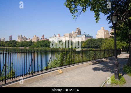 Réservoir de Central Park piste de jogging (1,5 miles), Manhattan, New York Banque D'Images