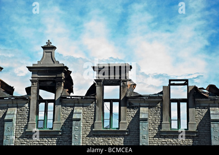 Ruines de brûlé maison au Québec, Canada. Banque D'Images