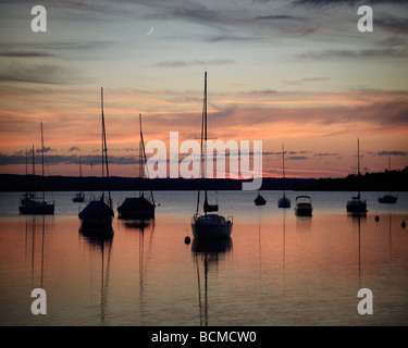 DE - La Bavière : Coucher de soleil sur le lac Ammersee Banque D'Images